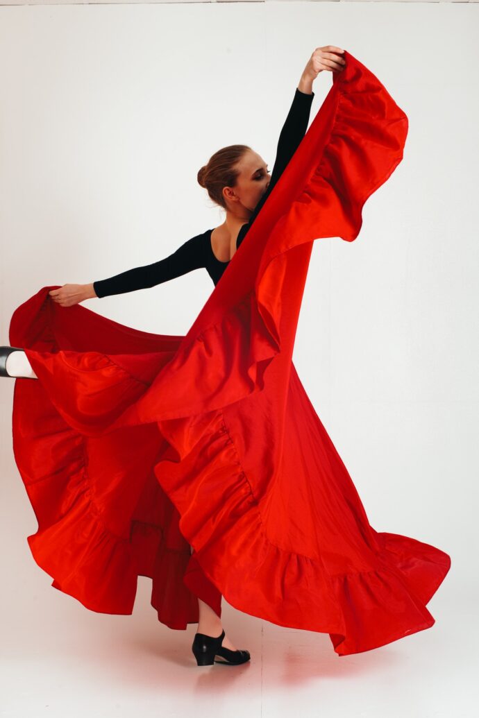 A woman dancing flamenco