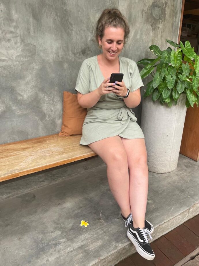 Myrthe working as a digital nomad in Bali